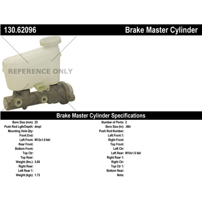 New Master Cylinder by CENTRIC PARTS - 130.62096 pa1