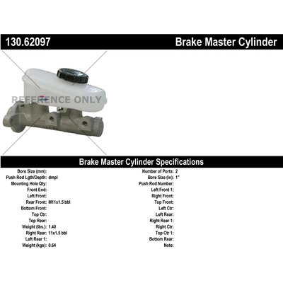 New Master Cylinder by CENTRIC PARTS - 130.62097 pa1