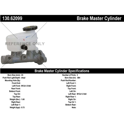 New Master Cylinder by CENTRIC PARTS - 130.62099 pa1
