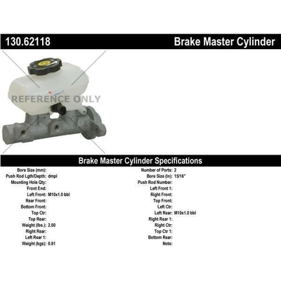 New Master Cylinder by CENTRIC PARTS - 130.62118 pa2
