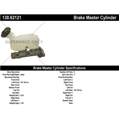 New Master Cylinder by CENTRIC PARTS - 130.62121 pa1