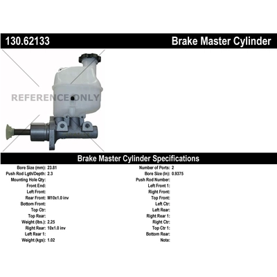 Maître-cylindre neuf par CENTRIC PARTS - 130.62133 pa1