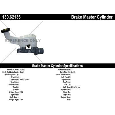 Maître-cylindre neuf par CENTRIC PARTS - 130.62136 pa1