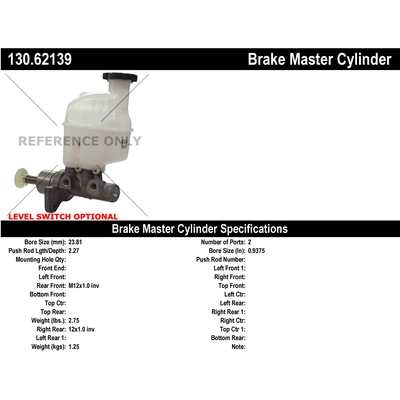 Maître-cylindre neuf par CENTRIC PARTS - 130.62139 pa1