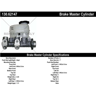 New Master Cylinder by CENTRIC PARTS - 130.62147 pa1
