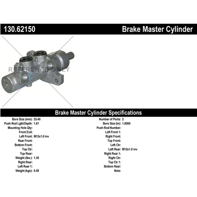 New Master Cylinder by CENTRIC PARTS - 130.62150 pa1