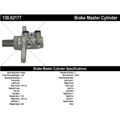 New Master Cylinder by CENTRIC PARTS - 130.62177 pa1