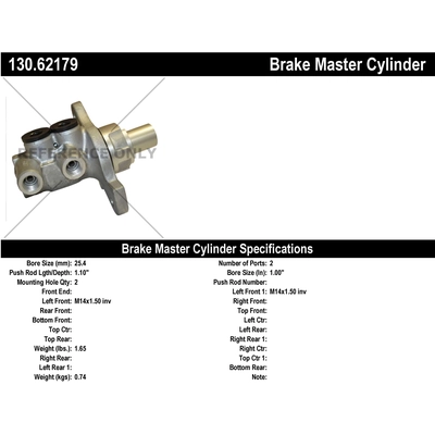 New Master Cylinder by CENTRIC PARTS - 130.62179 pa2