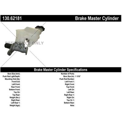 New Master Cylinder by CENTRIC PARTS - 130.62181 pa2