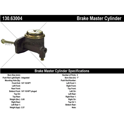 New Master Cylinder by CENTRIC PARTS - 130.63004 pa1