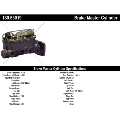 New Master Cylinder by CENTRIC PARTS - 130.63019 pa1