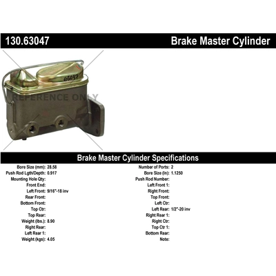 New Master Cylinder by CENTRIC PARTS - 130.63047 pa1