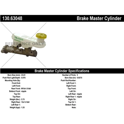 New Master Cylinder by CENTRIC PARTS - 130.63048 pa1
