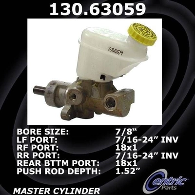 New Master Cylinder by CENTRIC PARTS - 130.63059 pa3