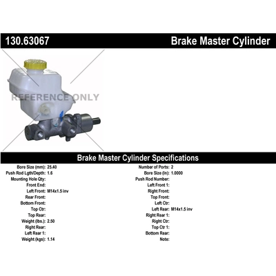New Master Cylinder by CENTRIC PARTS - 130.63067 pa1