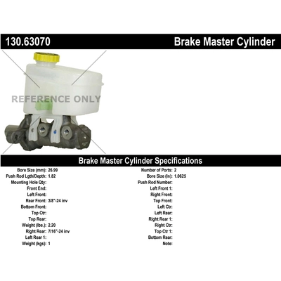 New Master Cylinder by CENTRIC PARTS - 130.63070 pa1