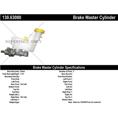 New Master Cylinder by CENTRIC PARTS - 130.63080 pa1