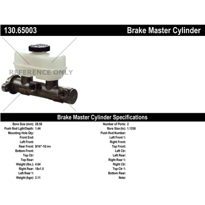 New Master Cylinder by CENTRIC PARTS - 130.65003 pa1