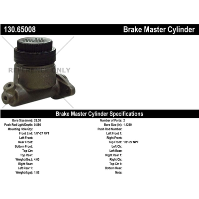 CENTRIC PARTS - 130.65008 - Brake Master Cylinder pa1