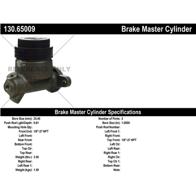 New Master Cylinder by CENTRIC PARTS - 130.65009 pa1