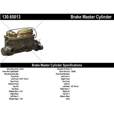 Ma�tre-cylindre neuf by CENTRIC PARTS - 130.65013 pa1