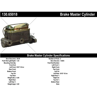 New Master Cylinder by CENTRIC PARTS - 130.65018 pa1