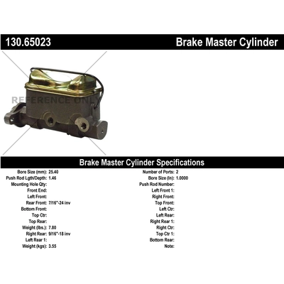 New Master Cylinder by CENTRIC PARTS - 130.65023 pa1