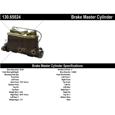 New Master Cylinder by CENTRIC PARTS - 130.65024 pa1