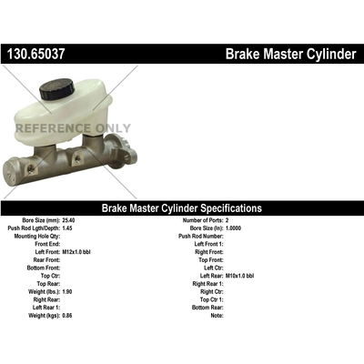 New Master Cylinder by CENTRIC PARTS - 130.65037 pa1