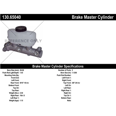 New Master Cylinder by CENTRIC PARTS - 130.65040 pa1