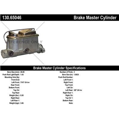 New Master Cylinder by CENTRIC PARTS - 130.65046 pa1