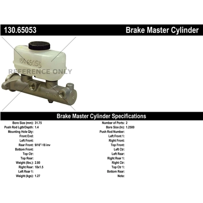 New Master Cylinder by CENTRIC PARTS - 130.65053 pa1