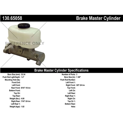New Master Cylinder by CENTRIC PARTS - 130.65058 pa1
