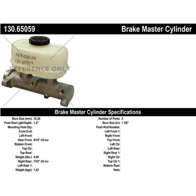 New Master Cylinder by CENTRIC PARTS - 130.65059 pa1