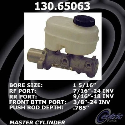 New Master Cylinder by CENTRIC PARTS - 130.65063 pa3