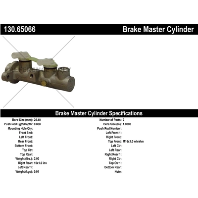 New Master Cylinder by CENTRIC PARTS - 130.65066 pa1