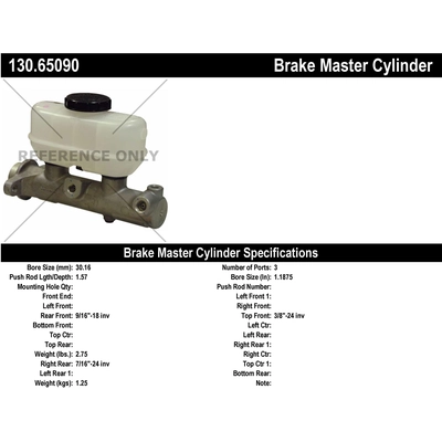New Master Cylinder by CENTRIC PARTS - 130.65090 pa1
