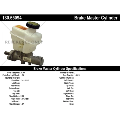 New Master Cylinder by CENTRIC PARTS - 130.65094 pa2