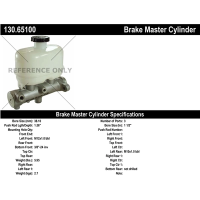 Maître-cylindre neuf by CENTRIC PARTS - 130.65100 pa1