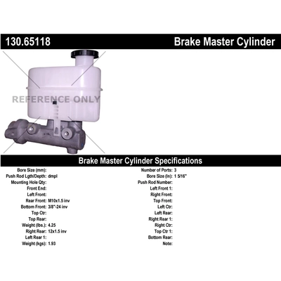 Maître-cylindre neuf par CENTRIC PARTS - 130.65118 pa1