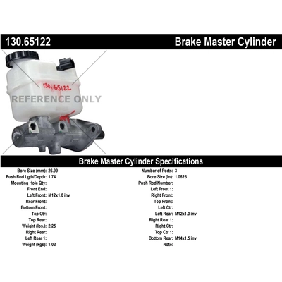 New Master Cylinder by CENTRIC PARTS - 130.65122 pa1