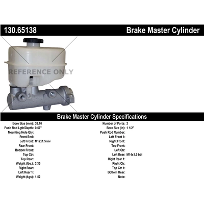 New Master Cylinder by CENTRIC PARTS - 130.65138 pa1