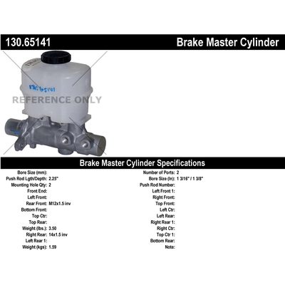 New Master Cylinder by CENTRIC PARTS - 130.65141 pa1