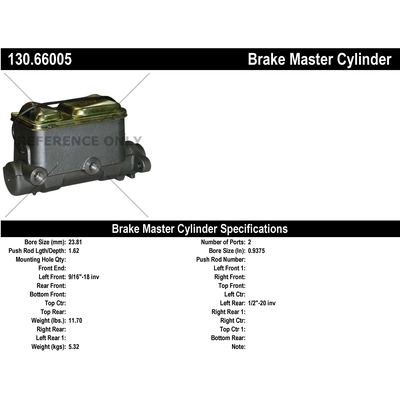 New Master Cylinder by CENTRIC PARTS - 130.66005 pa1