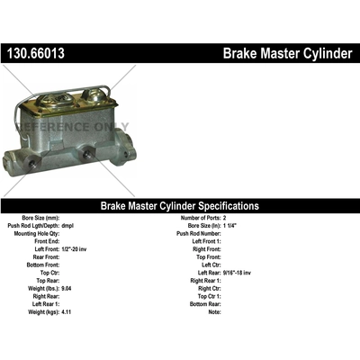 New Master Cylinder by CENTRIC PARTS - 130.66013 pa1