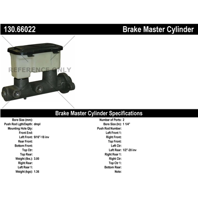 New Master Cylinder by CENTRIC PARTS - 130.66022 pa1