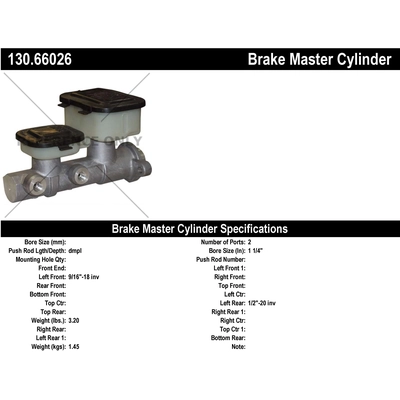 New Master Cylinder by CENTRIC PARTS - 130.66026 pa1