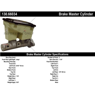 New Master Cylinder by CENTRIC PARTS - 130.66034 pa1