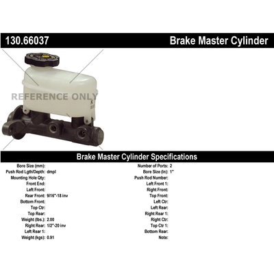 New Master Cylinder by CENTRIC PARTS - 130.66037 pa1