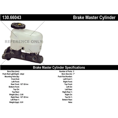 New Master Cylinder by CENTRIC PARTS - 130.66043 pa2